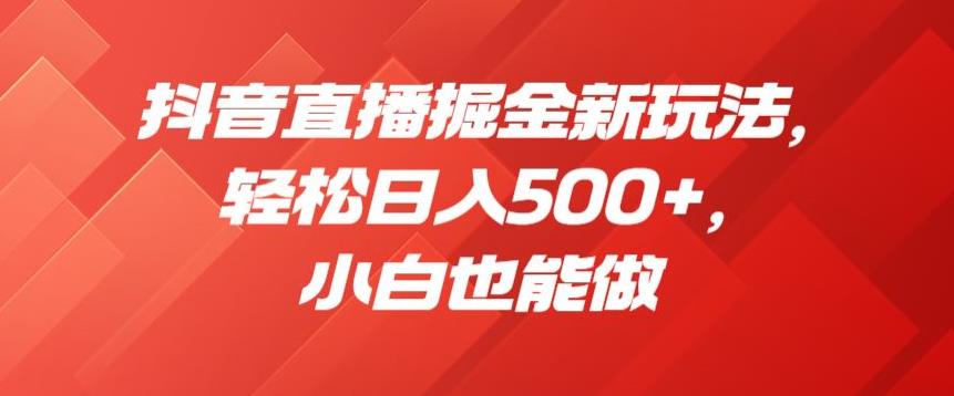 抖音直播掘金新玩法，轻松日入500+，小白也能做【揭秘】-千羽资源库
