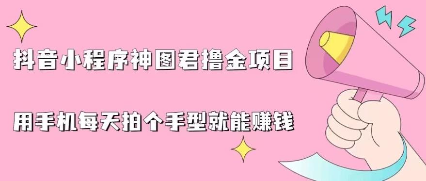 抖音小程序神图君撸金项目，用手机每天拍个手型挂载一下小程序就能赚钱【揭秘】-千羽资源库