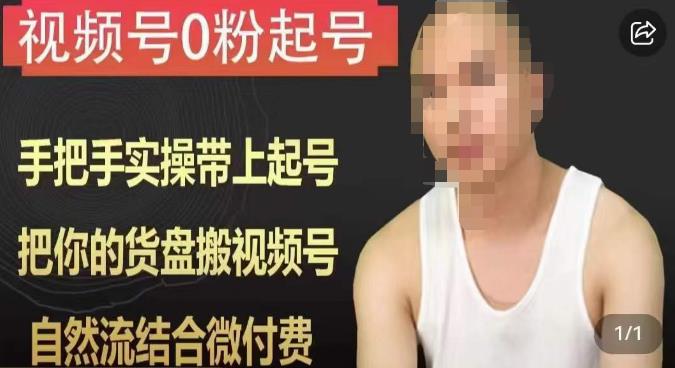 天诺老吴视频号0粉起号课程，手把手实操带上起号，把你的货盘搬视频号，自然流结合微付费-千羽资源库