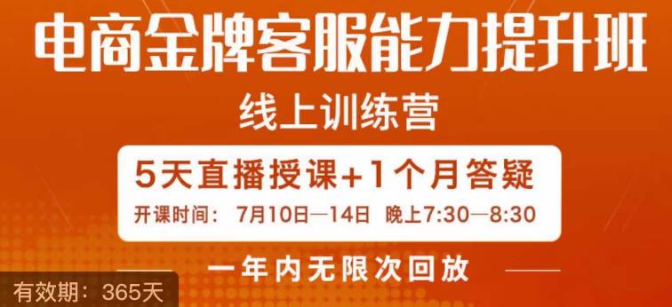 电商金牌客服能力提升班，提升客服能力是你店铺业绩的关键要素-千羽资源库