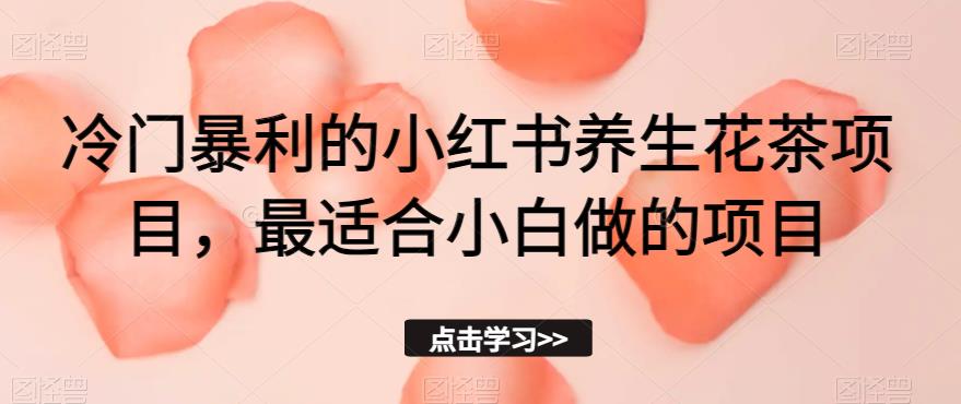 冷门暴利的小红书养生花茶项目，最适合小白做的项目【揭秘】-千羽资源库