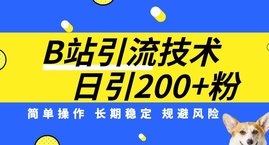 B站引流技术：每天引流200精准粉，简单操作，长期稳定，规避风险-千羽资源库