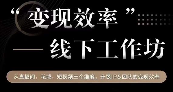 变现效率线下工作坊，从‮播直‬间、私域、‮视短‬频‮个三‬维度，升级IP和团队变现效率-千羽资源库