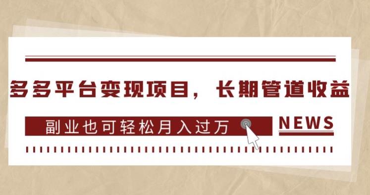 多多平台变现项目，长期管道收益，副业也可轻松月入过万-千羽资源库