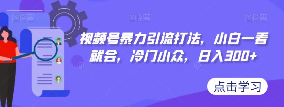 视频号暴力引流打法，小白一看就会，冷门小众，日入300+【揭秘】-千羽资源库