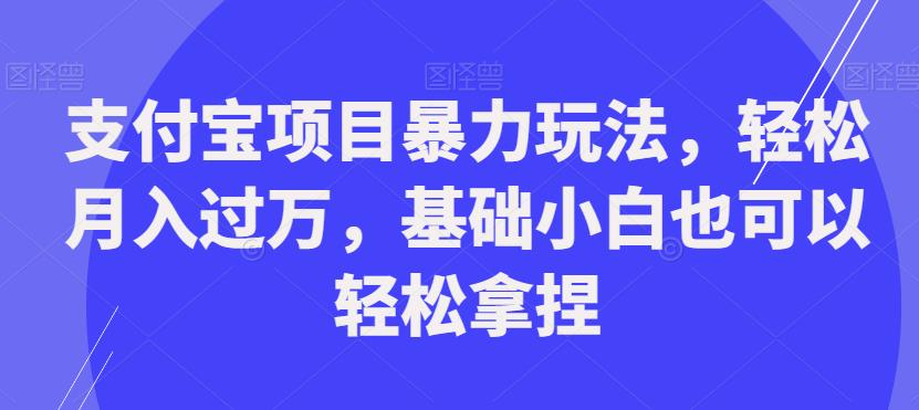 支付宝项目暴力玩法，轻松月入过万，基础小白也可以轻松拿捏【揭秘】-千羽资源库