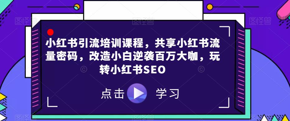 小红书引流培训课程，共享小红书流量密码，改造小白逆袭百万大咖，玩转小红书SEO-千羽资源库