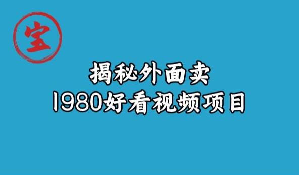 宝哥揭秘外面卖1980好看视频项目，投入时间少，操作难度低-千羽资源库
