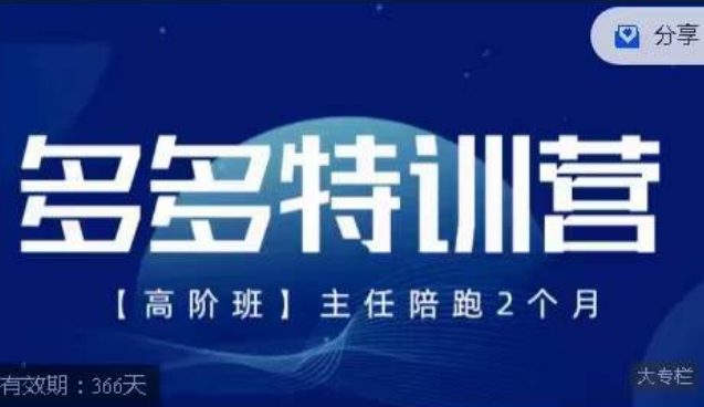纪主任·多多特训营高阶班【9月13日更新】，拼多多最新玩法技巧落地实操-千羽资源库
