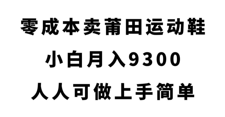 零成本卖莆田运动鞋，小白月入9300，人人可做上手简单【揭秘】-千羽资源库