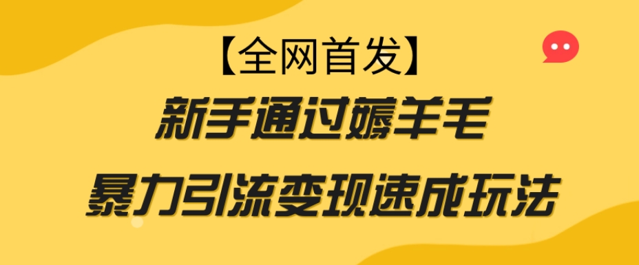 【全网首发】新手通过薅羊毛暴力引流变现速成玩法-千羽资源库