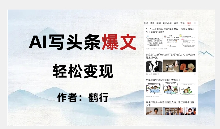 暴力拆解AI写头条爆文，轻松日入500+-千羽资源库