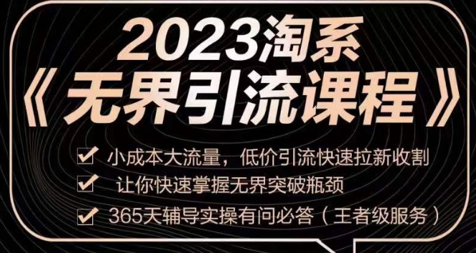 2023淘系无界引流实操课程，​小成本大流量，低价引流快速拉新收割，让你快速掌握无界突破瓶颈-千羽资源库