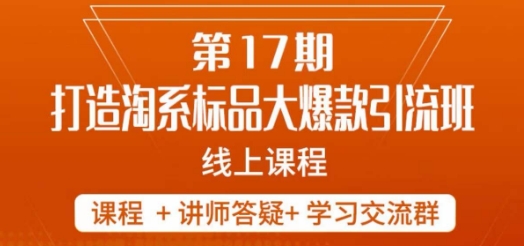 南掌柜-第17期打造淘系标品大爆款，5天线上课-千羽资源库