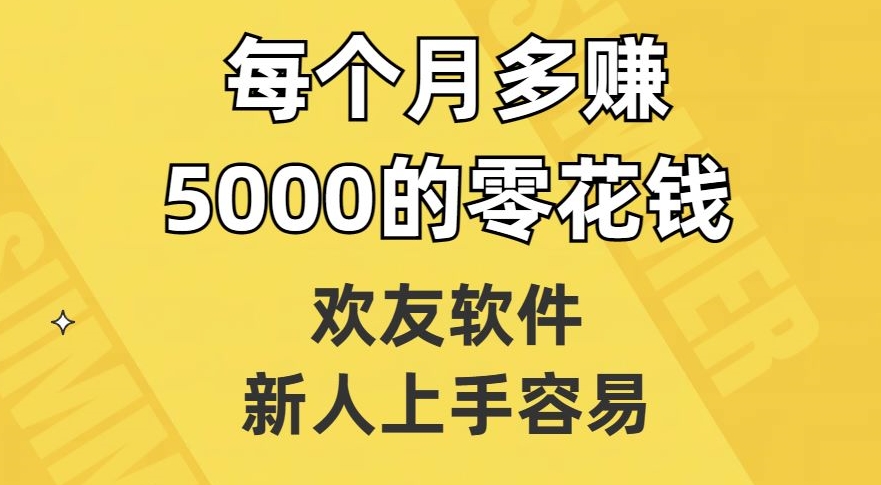 欢友软件，新人上手容易，每个月多赚5000的零花钱【揭秘】-千羽资源库