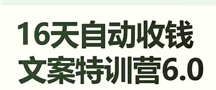 16天自动收钱文案特训营6.0，学会儿每天自动咔咔收钱-千羽资源库