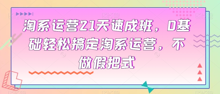 淘系运营21天速成班，0基础轻松搞定淘系运营，不做假把式-千羽资源库
