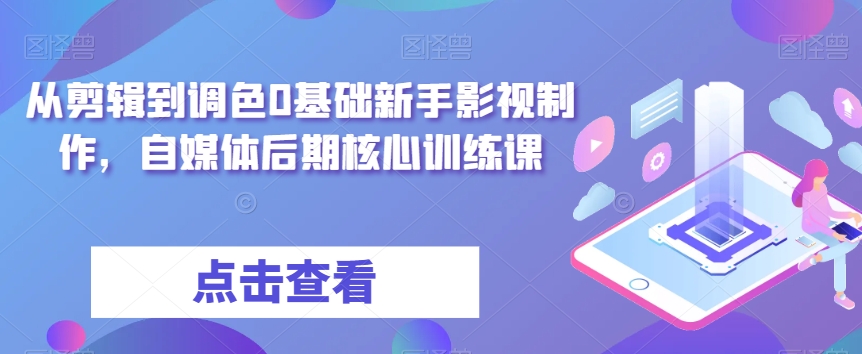 从剪辑到调色0基础新手影视制作，自媒体后期核心训练课-千羽资源库
