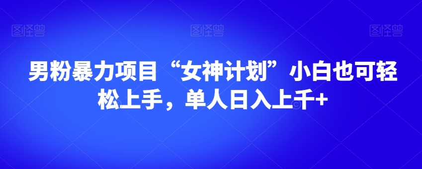 男粉暴力项目“女神计划”小白也可轻松上手，单人日入上千+【揭秘】-千羽资源库