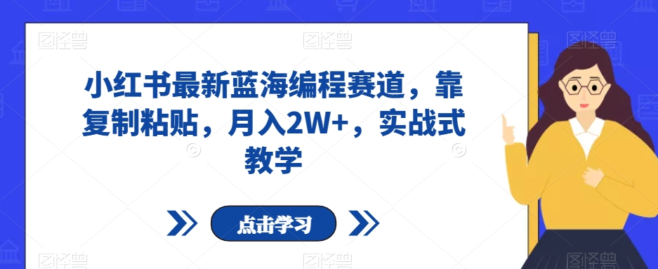 小红书最新蓝海编程赛道，靠复制粘贴，月入2W+，实战式教学【揭秘】-千羽资源库