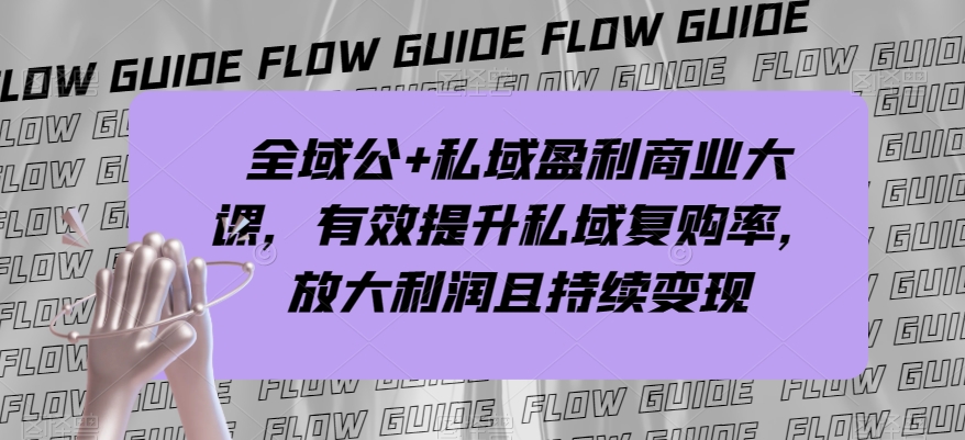 全域公+私域盈利商业大课，有效提升私域复购率，放大利润且持续变现-千羽资源库