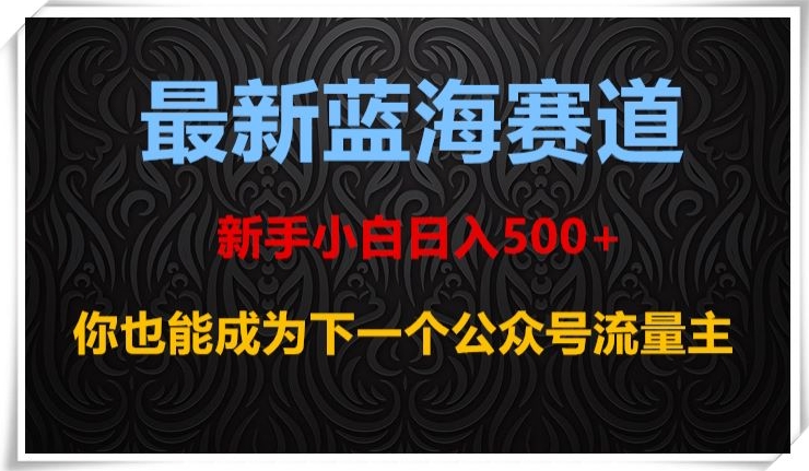 最新蓝海赛道，新手小白日入500+，你也能成为下一个公众号流量主【揭秘】-千羽资源库