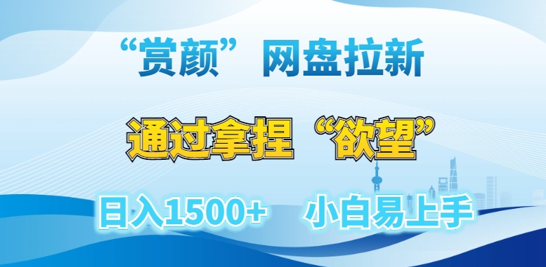 “赏颜”网盘拉新赛道，通过拿捏“欲望”日入1500+，小白易上手【揭秘】-千羽资源库