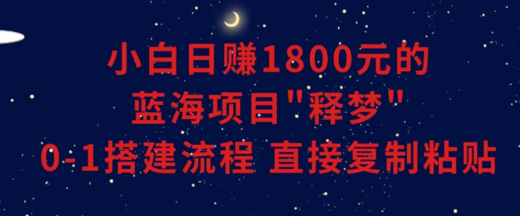 小白能日赚1800元的蓝海项目”释梦”0-1搭建流程可直接复制粘贴长期做【揭秘】-千羽资源库