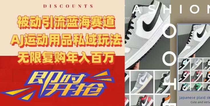 被动引流蓝海赛道，AJ运动用品私域玩法，无限复购年入百万【揭秘】-千羽资源库