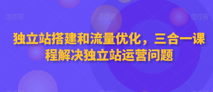 独立站搭建和流量优化，三合一课程解决独立站运营问题-千羽资源库