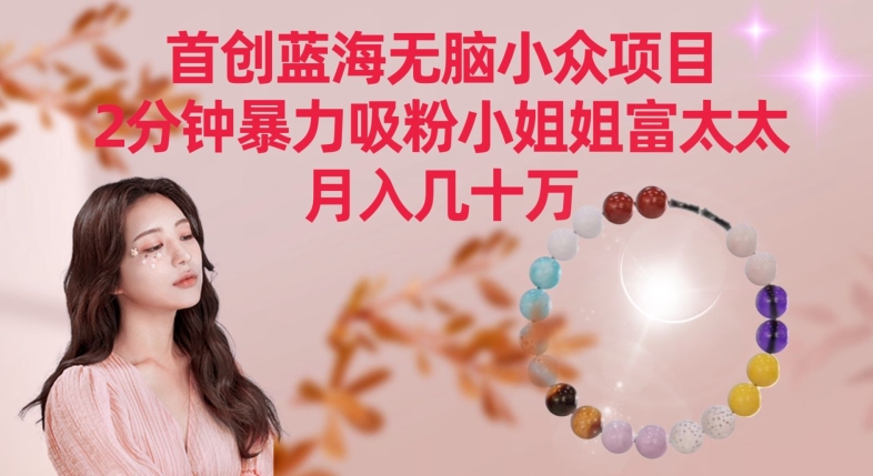 首创蓝海无脑小众项目，2分钟暴力吸粉小姐姐富太太，月入几十万【揭秘】-千羽资源库