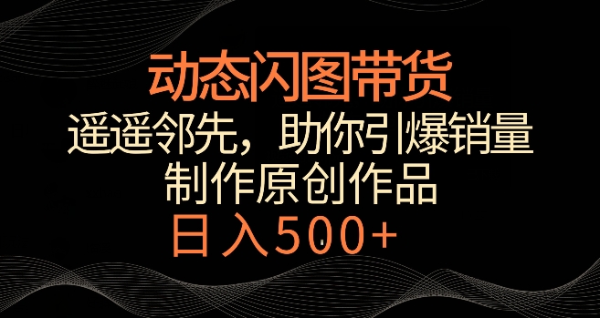 动态闪图带货，遥遥领先，冷门玩法，助你轻松引爆销量，日赚500+【揭秘】-千羽资源库