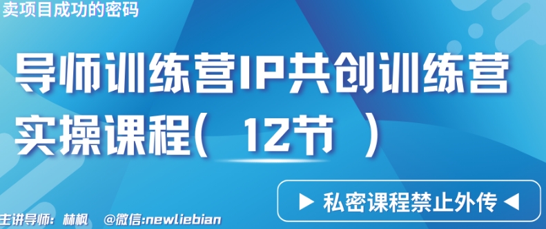 导师训练营3.0IP共创训练营私密实操课程（12节）-卖项目的密码成功秘诀【揭秘】-千羽资源库
