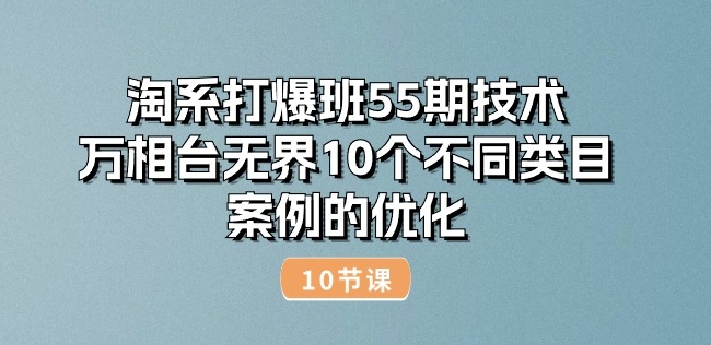 淘系打爆班55期技术：万相台无界10个不同类目案例的优化(10节)-千羽资源库