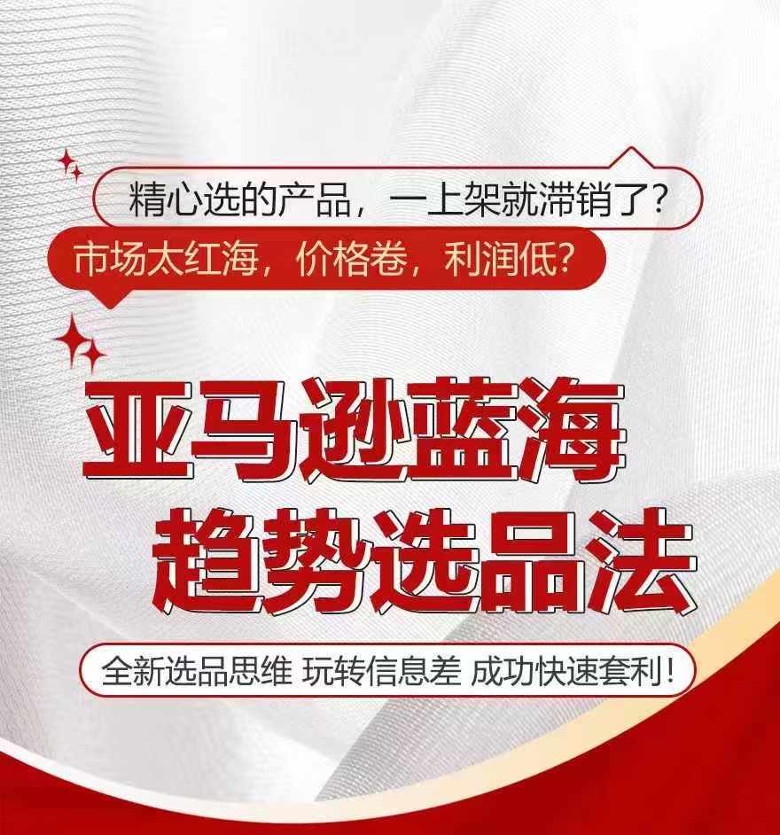 亚马逊蓝海趋势选法，全新选品思维，玩转信息差-千羽资源库