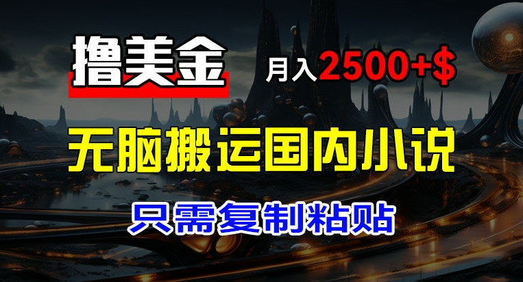 最新撸美金项目，搬运国内小说爽文，只需复制粘贴，稿费月入2500+美金，新手也能快速上手【揭秘】-千羽资源库