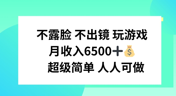 不露脸 不出境 玩游戏，月入6500 超级简单 人人可做【揭秘】-千羽资源库