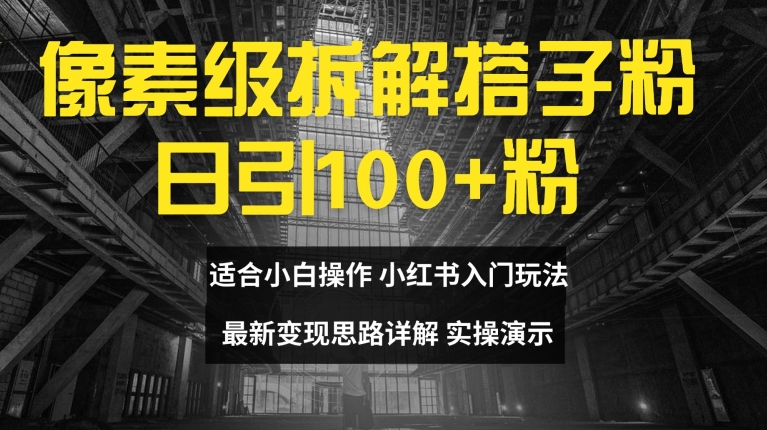 像素级拆解搭子粉，日引100+，小白看完可上手，最新变现思路详解【揭秘】-千羽资源库