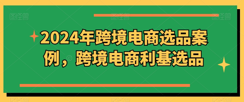 2024年跨境电商选品案例，跨境电商利基选品（更新）-千羽资源库