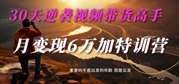 30天逆袭视频带货高手，单月变现6万加特训营-麦子甜-千羽资源库