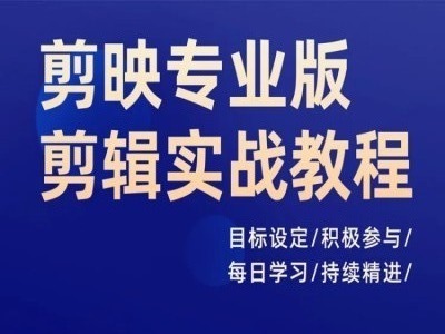 剪映专业版剪辑实战教程，目标设定/积极参与/每日学习/持续精进-千羽资源库