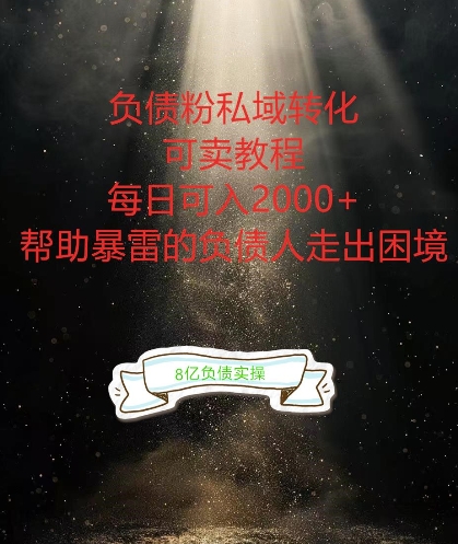 负债粉掘金计划，帮助负债者解决问题，债务规划，债务重组，最好的变现方式【揭秘】-千羽资源库