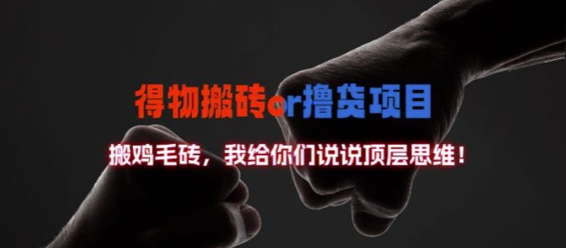 得物搬砖撸货项目?掰下数据，我给你们说说顶层思维【揭秘】-千羽资源库