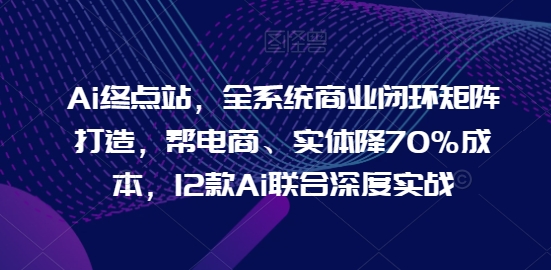 Ai终点站，全系统商业闭环矩阵打造，帮电商、实体降70%成本，12款Ai联合深度实战【0906更新】-千羽资源库