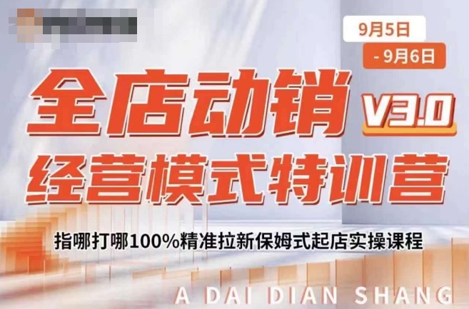 全店动销经营模式特训营，指哪打哪100%精准拉新保姆式起店实操课程-千羽资源库