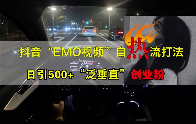 抖音EMO视频自热打法，日引500+“泛垂直”创业粉-千羽资源库