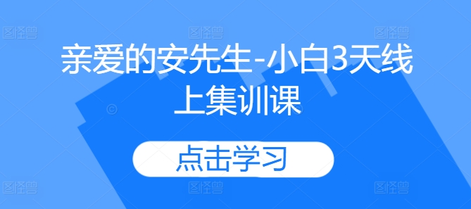 亲爱的安先生-小白3天线上集训课-千羽资源库