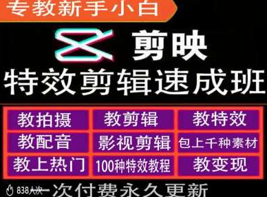 剪映特效教程和运营变现教程，特效剪辑速成班，专教新手小白-千羽资源库