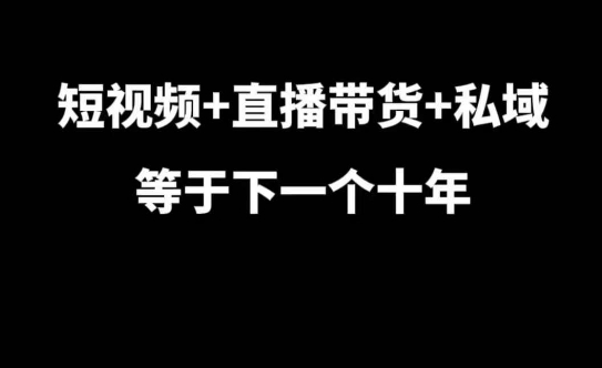 短视频+直播带货+私域等于下一个十年，大佬7年实战经验总结-千羽资源库