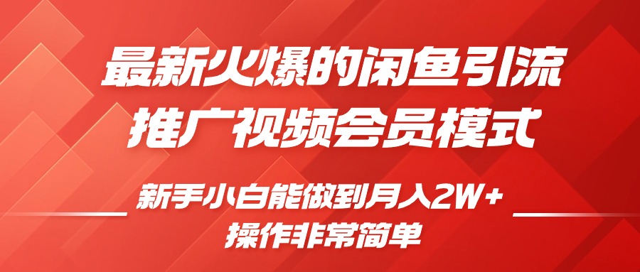 闲鱼引流推广影视会员，0成本就可以操作，新手小白月入过W+【揭秘】-千羽资源库